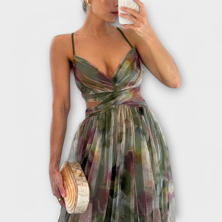 Aria – Watercolour Chiffon Gown