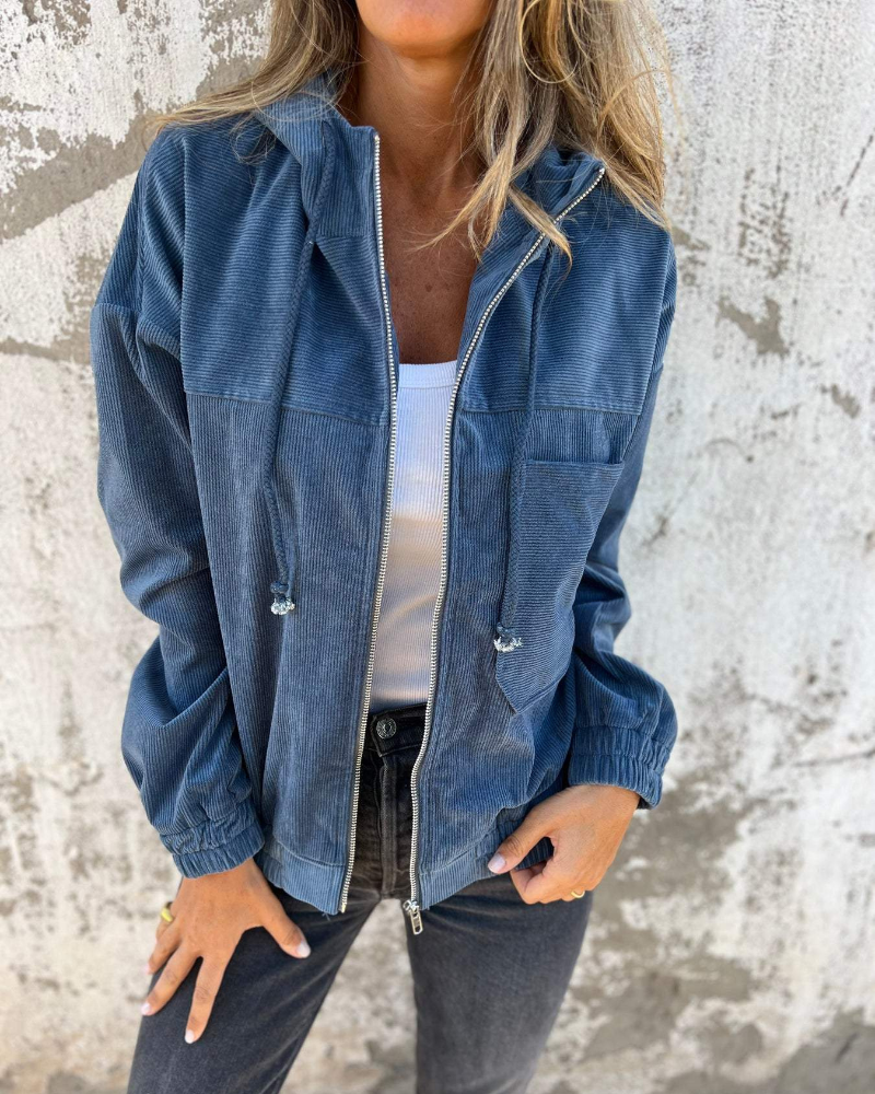 Danna | Corduroy Jacket with Hood and Zipper