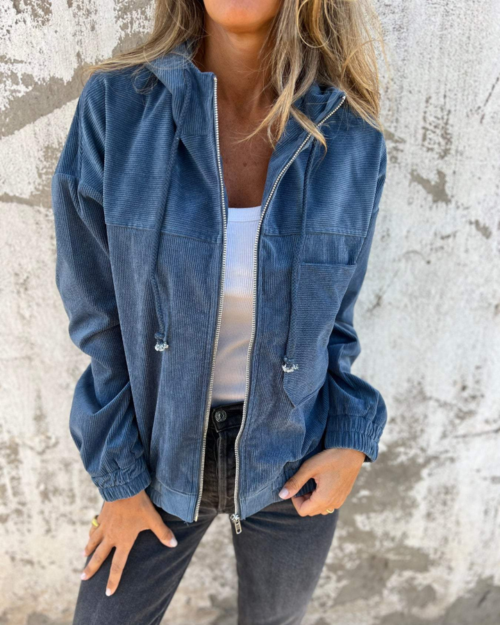 Danna | Corduroy Jacket with Hood and Zipper