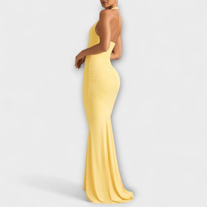 Refined Backless Halter Neck Gala Dress