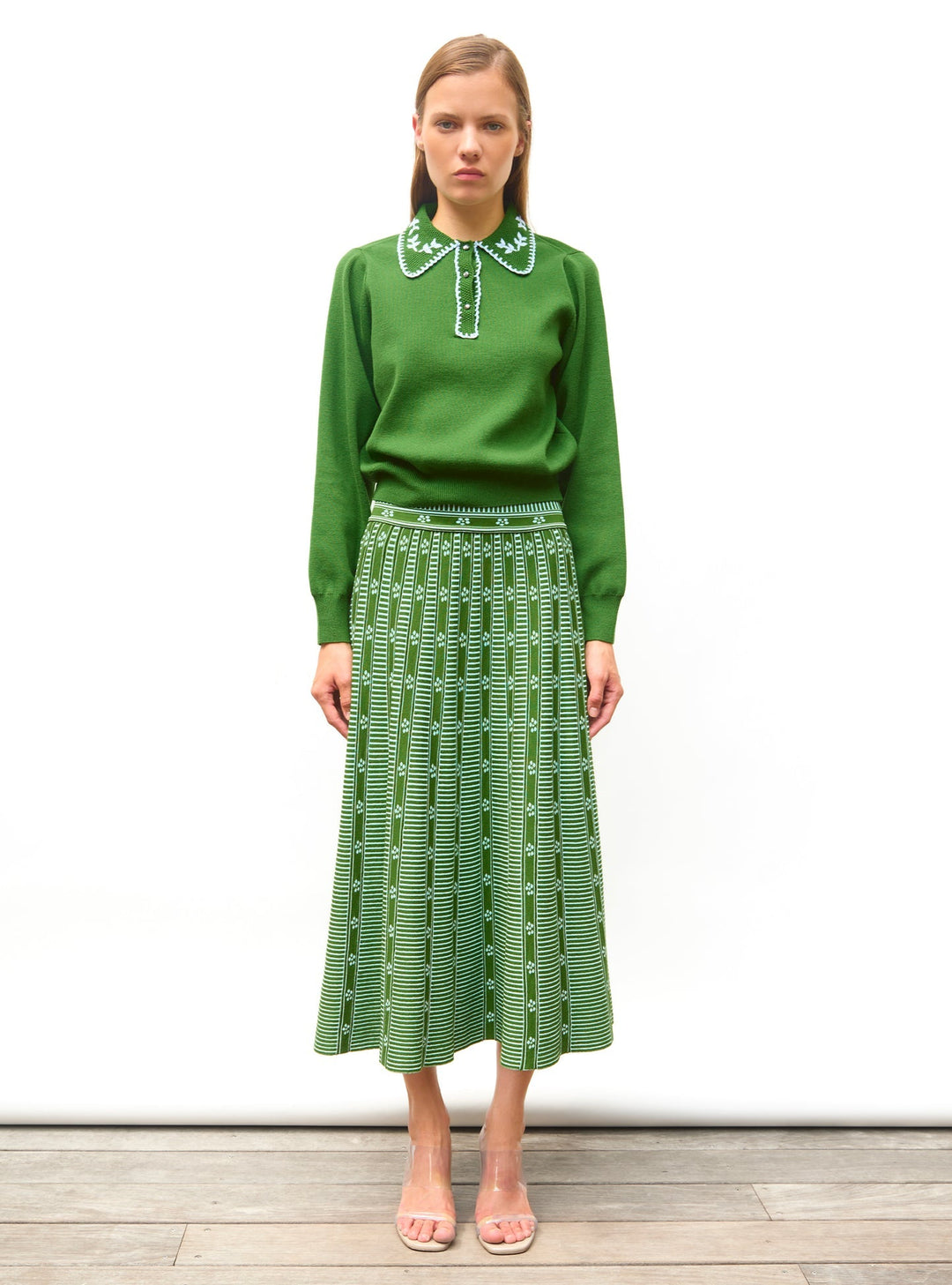 Helena™ | Floral Jacquard Skirt