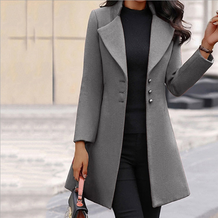 Clara™  | Sleek Buttoned Coat