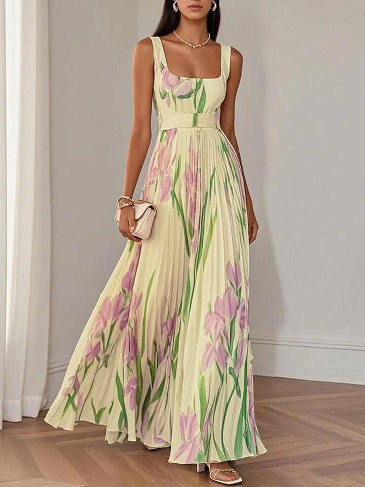 Liana™ | Pleated Chiffon Maxi Dress