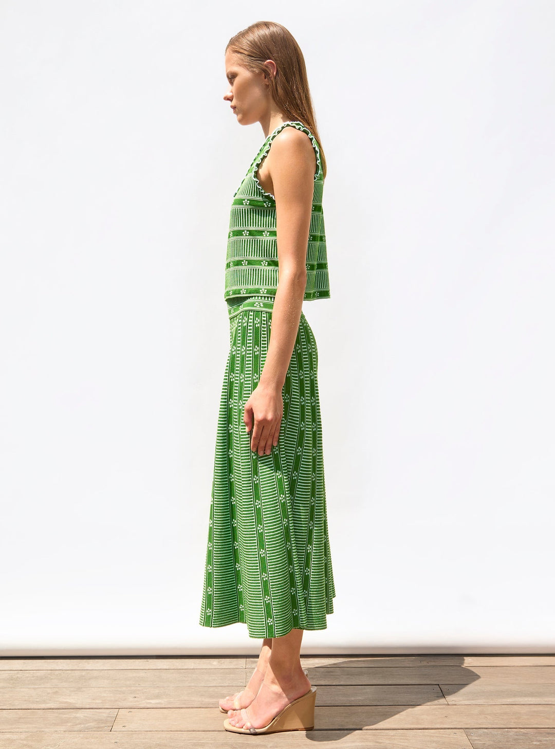 Helena™ | Floral Jacquard Skirt