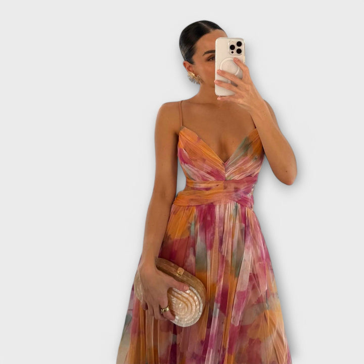 Aria – Watercolour Chiffon Gown