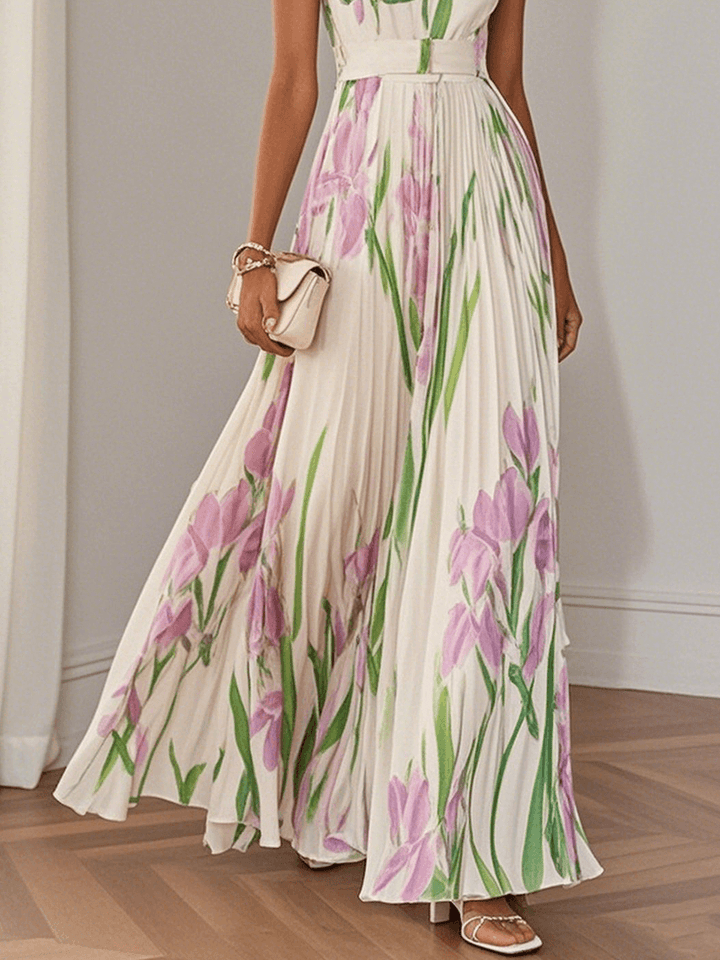 Liana™ | Pleated Chiffon Maxi Dress