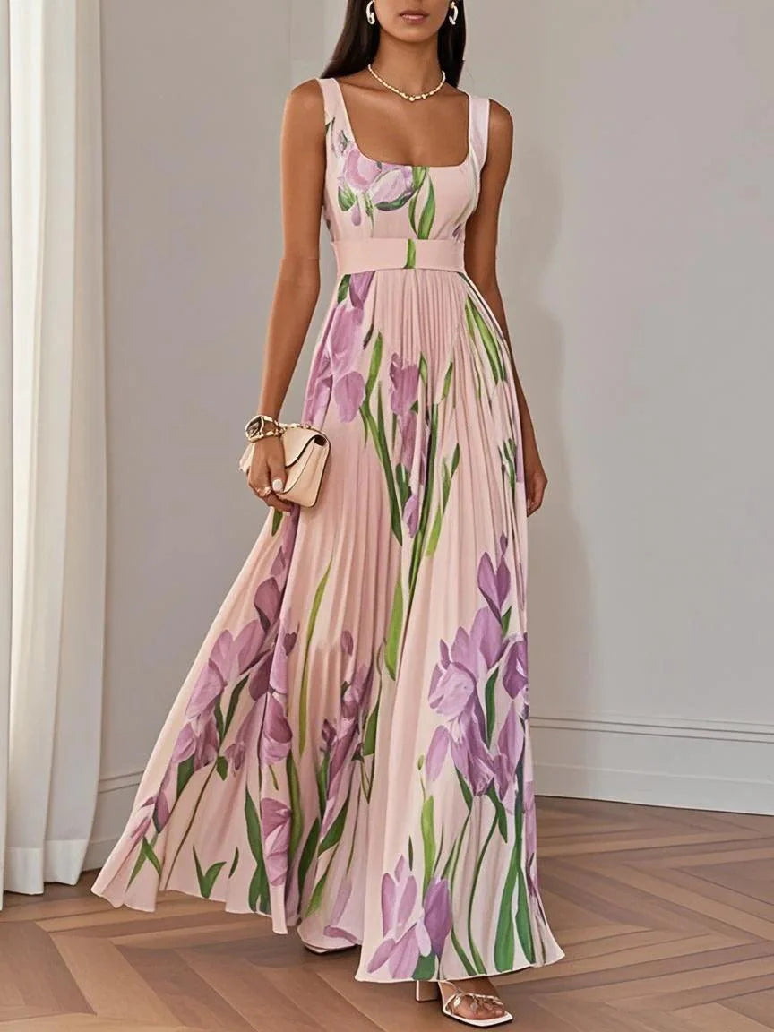 Liana™ | Pleated Chiffon Maxi Dress