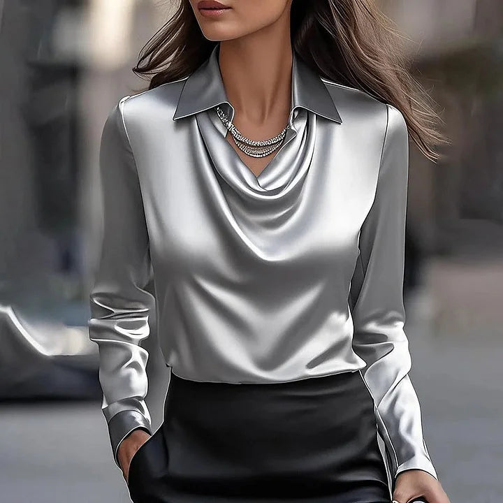 Chloé™ | Satin V-Neck Blouse