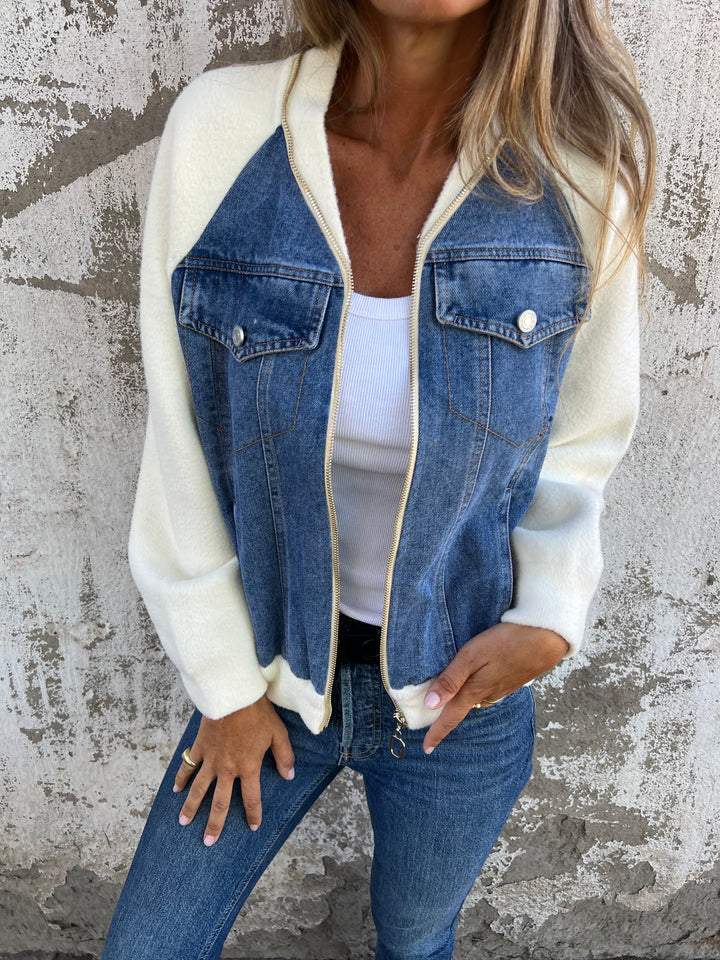 Brielle™ | Two-Tone Denim Jacket