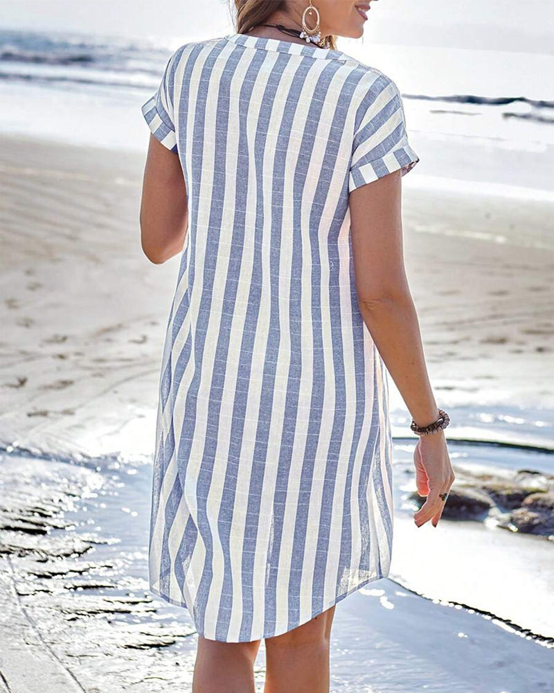 Celeste™ | Striped Shirt Dress