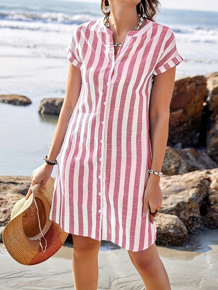 Celeste™ | Striped Shirt Dress