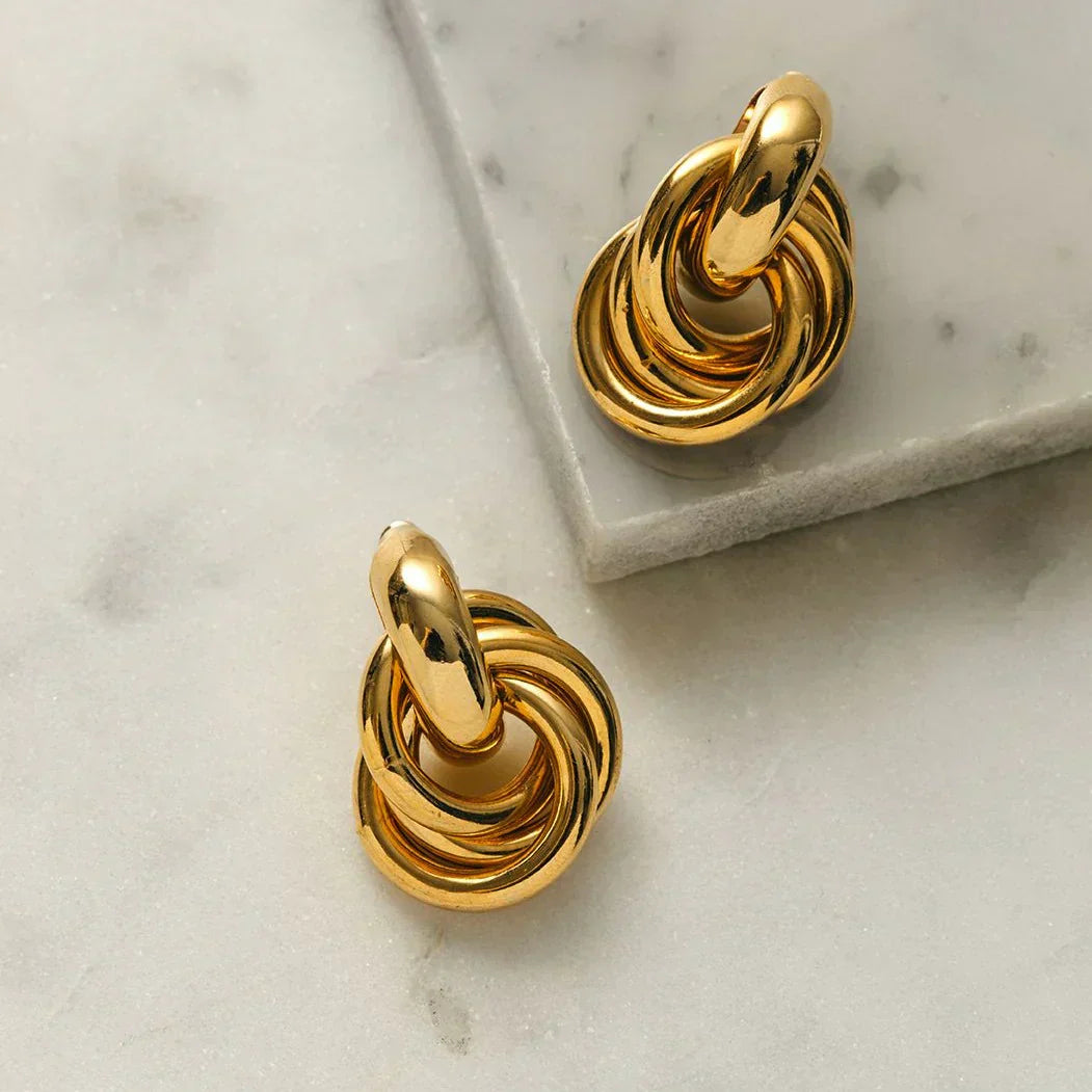 Ottawa Knot™ | Golden Clip Earrings