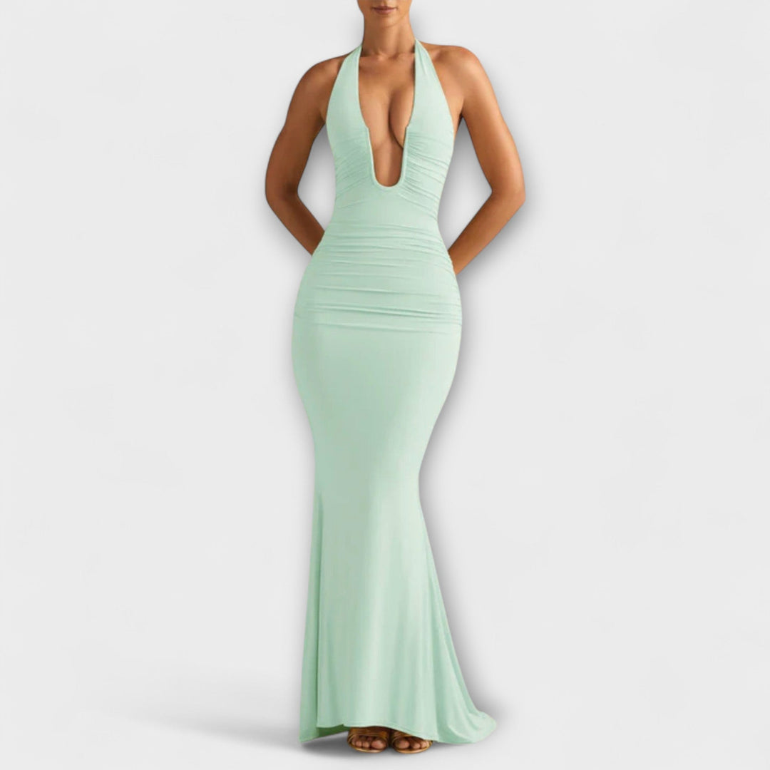 Refined Backless Halter Neck Gala Dress