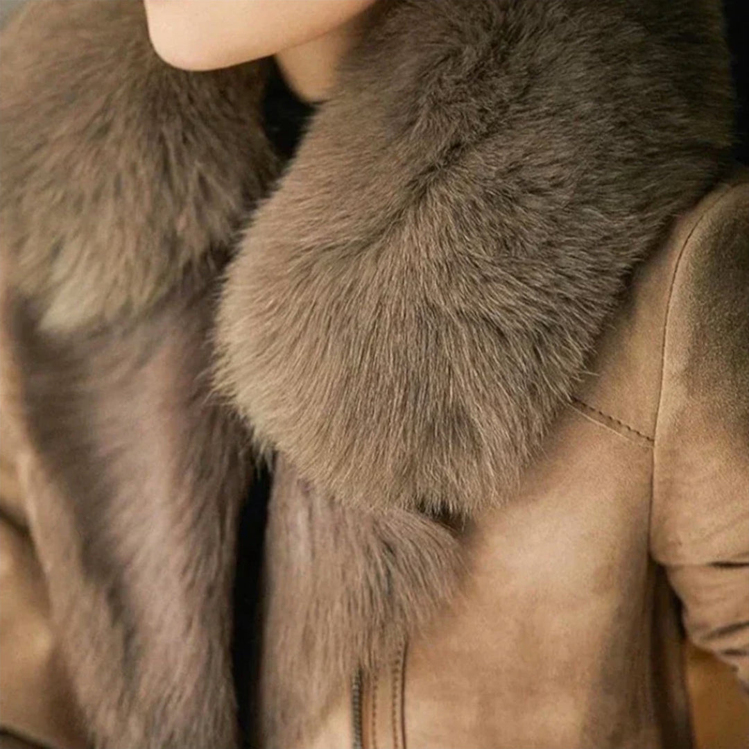 Leonora™ Shearling Jacket with Fur Collar