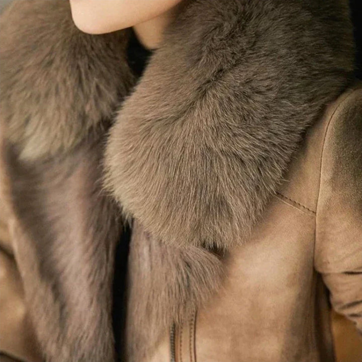 Leonora™ Shearling Jacket with Fur Collar