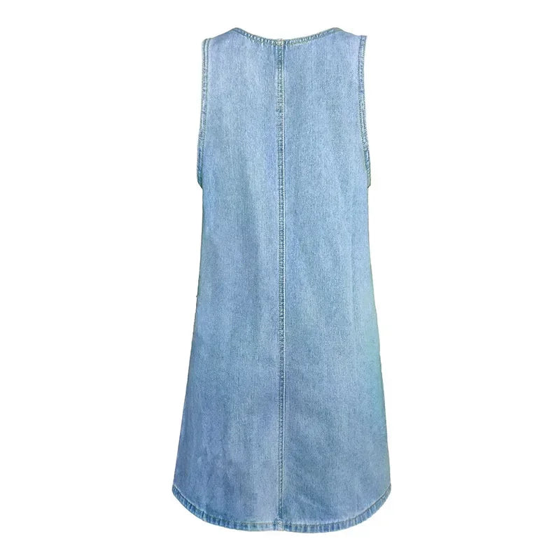 Camille™ | Light‑Denim Summer Dress