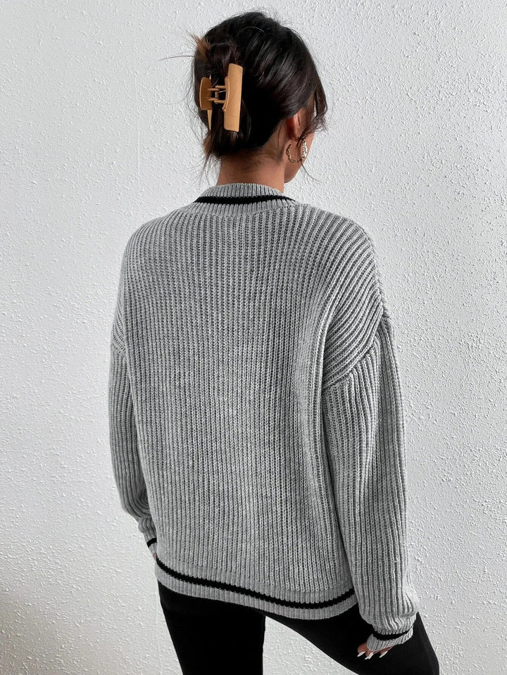 Marina | Striped Waffle Knit Sweater