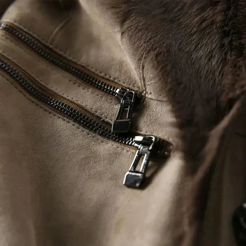 Leonora™ Shearling Jacket with Fur Collar