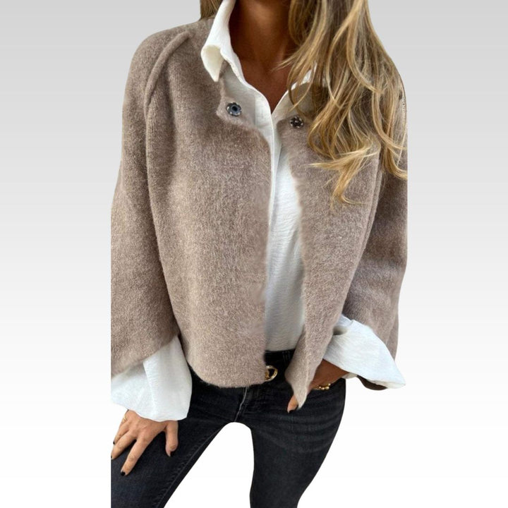 BEA | Women’s Wool Coat with Round Neckline and Long Sleeves