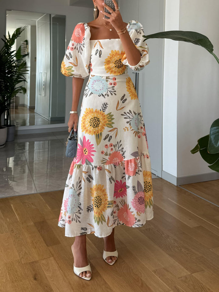 Lauriane™ | Floral Puff Dress