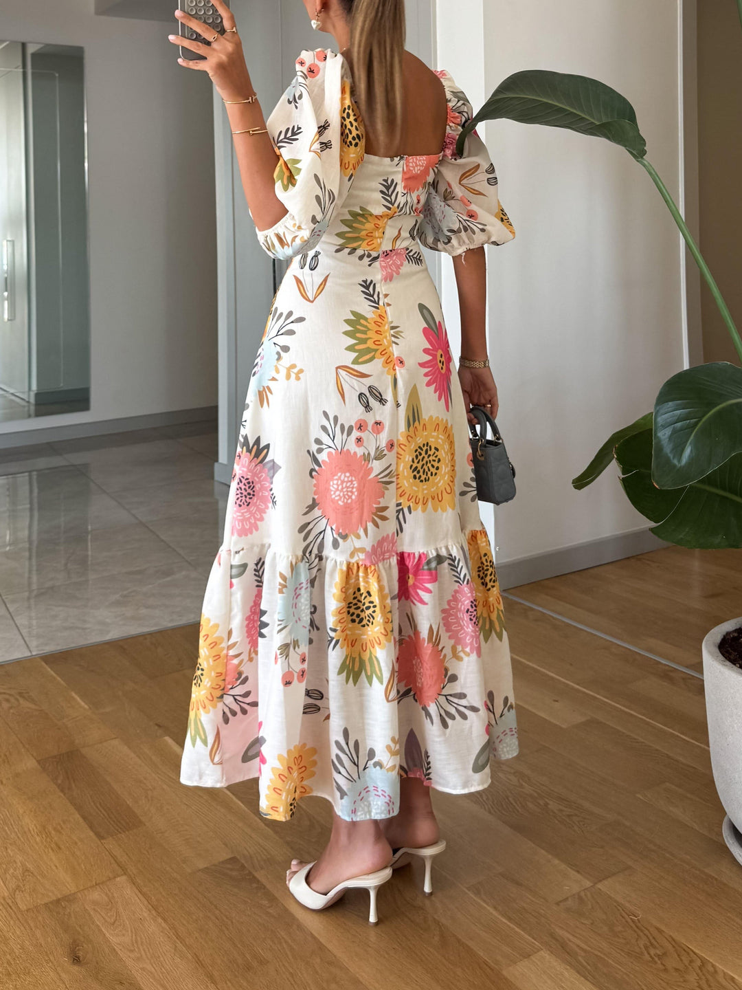 Lauriane™ | Floral Puff Dress