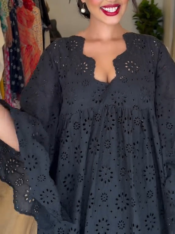 Sylvie™ | Black Lace Midi Dress