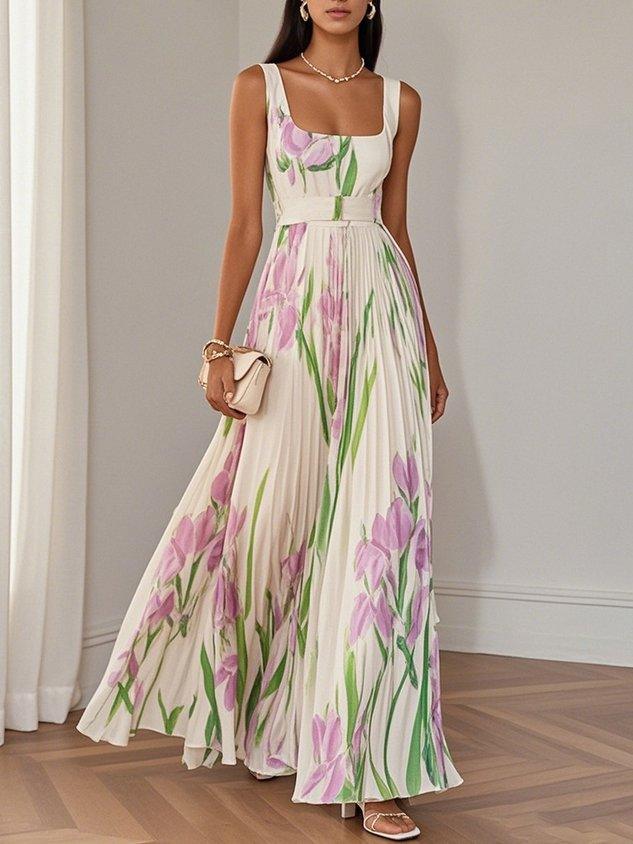 Liana™ | Pleated Chiffon Maxi Dress