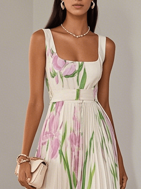 Liana™ | Pleated Chiffon Maxi Dress