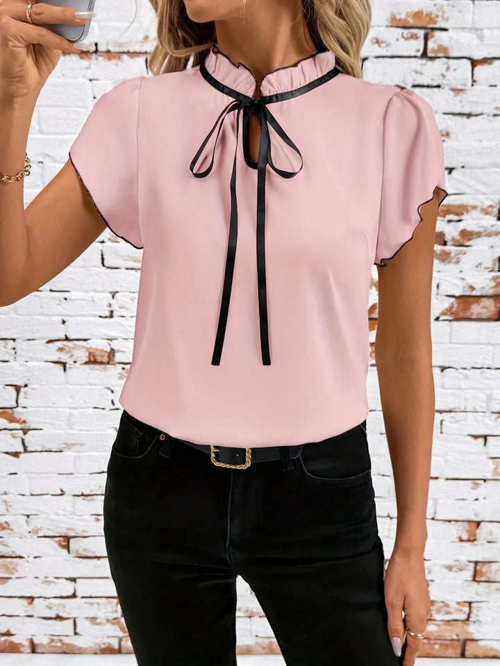 Dahlia™ | Elegant Short Sleeve Shirt