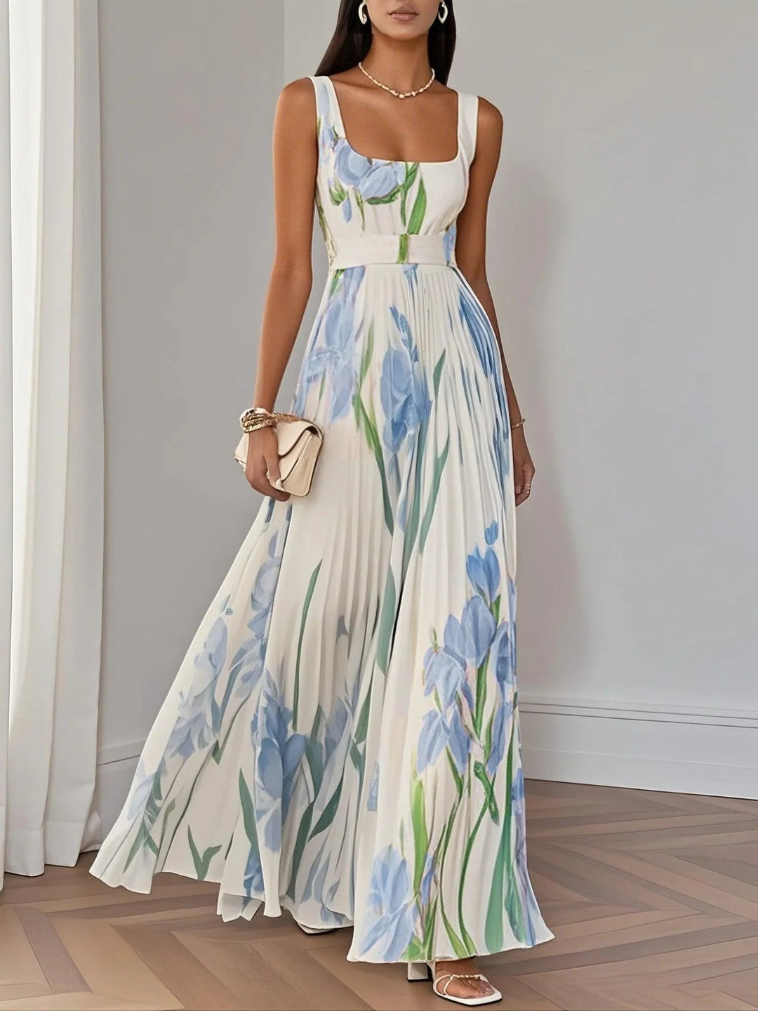 Liana™ | Pleated Chiffon Maxi Dress