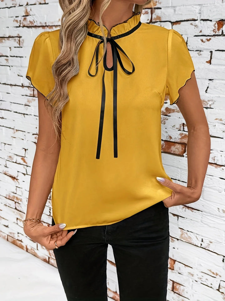 Dahlia™ | Elegant Short Sleeve Shirt