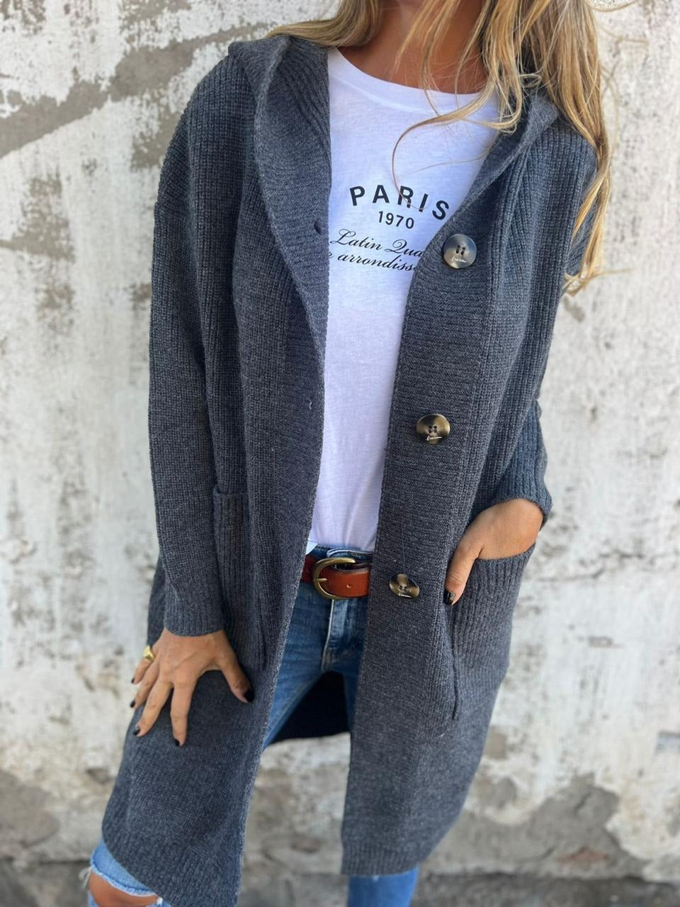 Claudine™ | Hooded Knit Cardigan