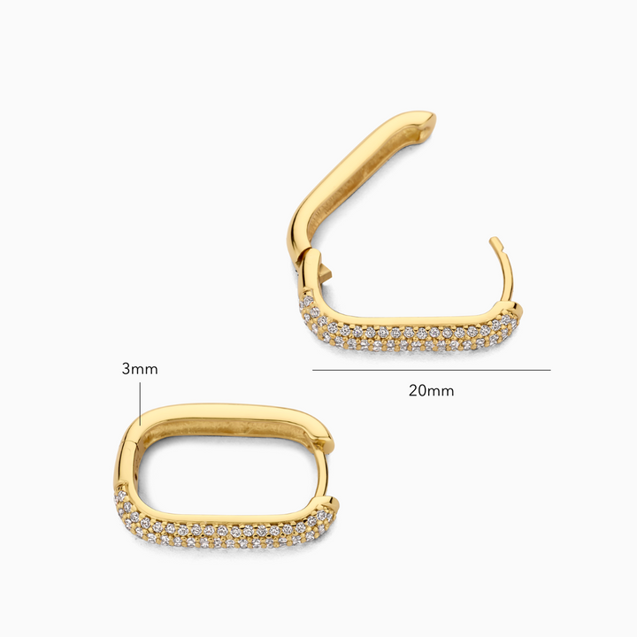 Natalie™ | Pavé Gold Hoops